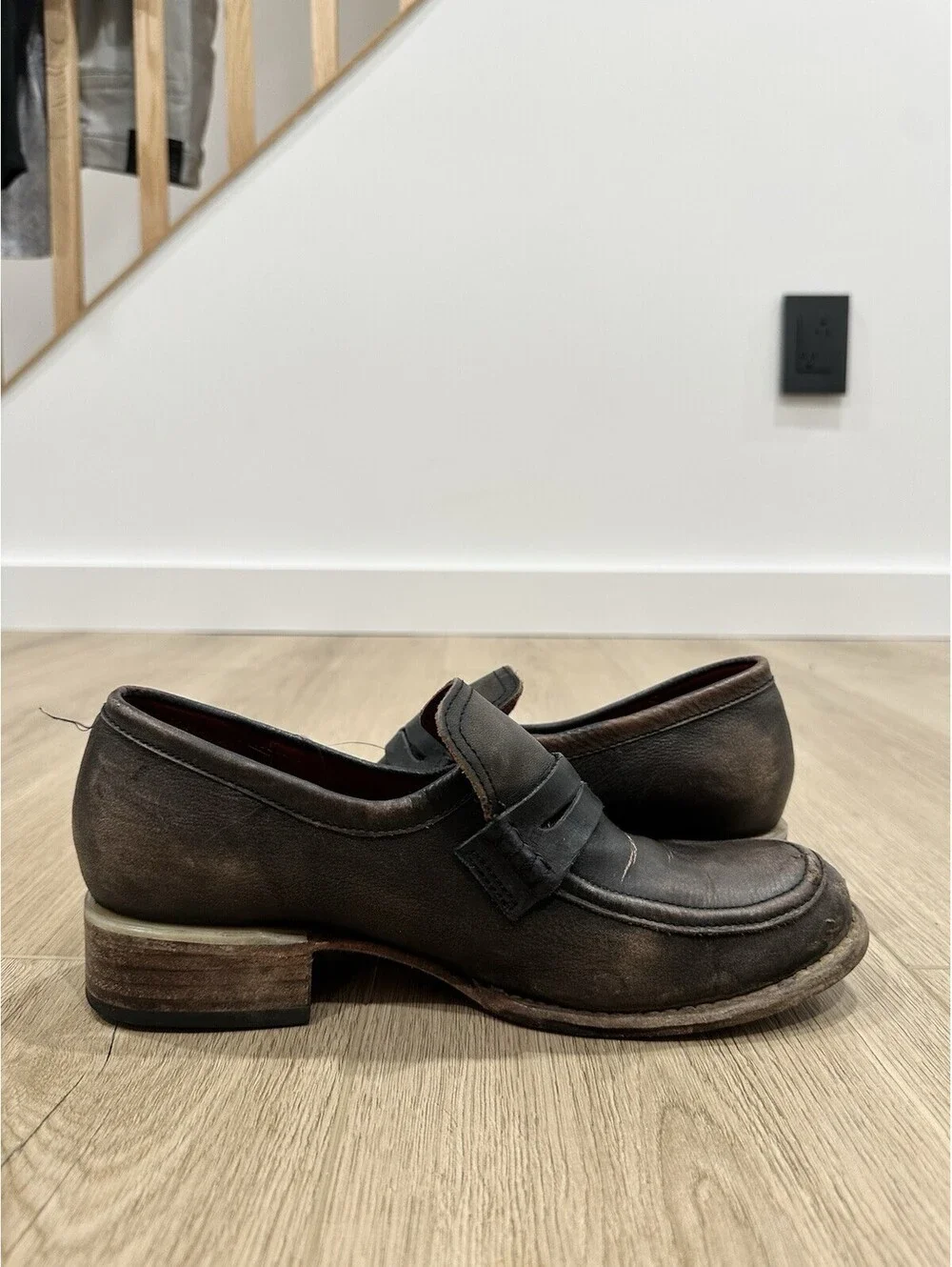Freebird By Steven Macbeth Dark Brown Leather Slip-On Loafers Women’s Size 8